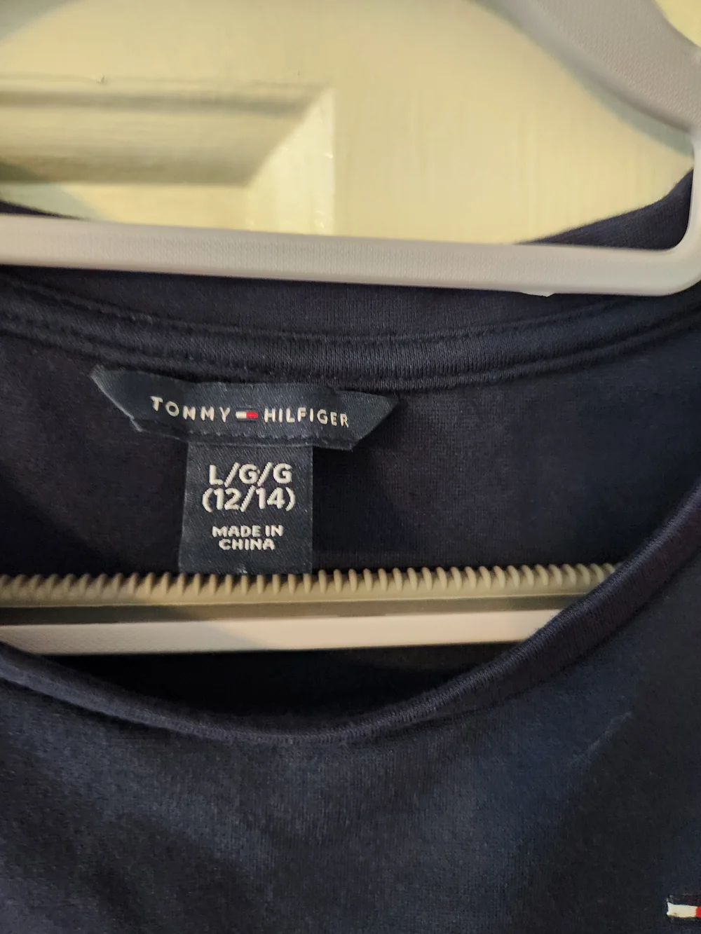 Tommy Hilfiger Girl's Blue Knit A-line Knee-length Dress Preppy Y2k, Large 12/14
